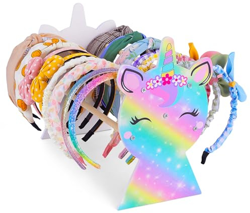 MHJY Soporte de Diadema Organizador de Diademas Unicornio Organizador Coleteros de Accesorios Para el Cabello Niñas