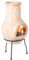 Outdoor Clay Chimenea Sun Design Holzkohle Feuerstelle mit Metallständer