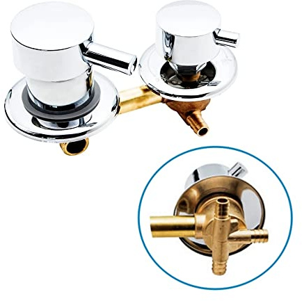 AFUDER Sala Doccia a Parete 2/3/4/5 vie Uscita Acqua Rubinetto Doccia in Ottone Vite o Intubazione Cabina Doccia in Rame Valvola Miscelatore Acqua Calda Fredda Cromato
