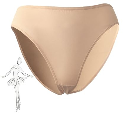 Holimaid Mutandine per danza e balletto, biancheria intima da ragazza, in cotone traspirante, senza cuciture, confortevole, biancheria intima perfetta per stili di vita attivi, Nude, 6-7 Years