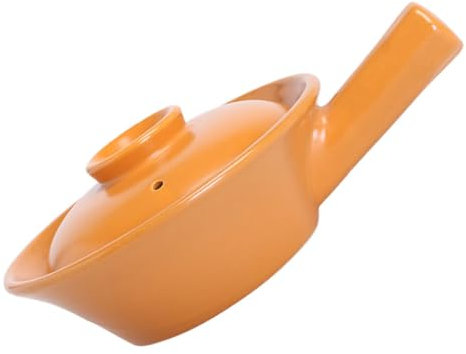 Garneck 1 Set Casseruola Stufato Di Casa Pentola Da Cucina Pentola Per Alimenti Con Manico Pentole Da Cucina Forniture Per La Cucina Casalinga Gadget Da Cucina Orange Ceramica