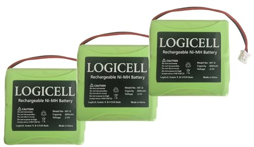 3 x Original LogiCell Akku für AVM Fritz!Fon MT-D, Medion MD81877 / MD82877 / MD82772, Audioline Slim DECT 500/502, T-Com Sinus A201 / A702, 5M702BMX NIMH Telefon Accu 600mAh 2,4V