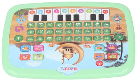 Pssopp Macchina per l'Apprendimento Arabo Educativo Intelligente, Giocattolo Interattivo in Plastica con 28 Parole dell'alfabeto e 10 Libri di Apprendimento per Bambini (GREEN)
