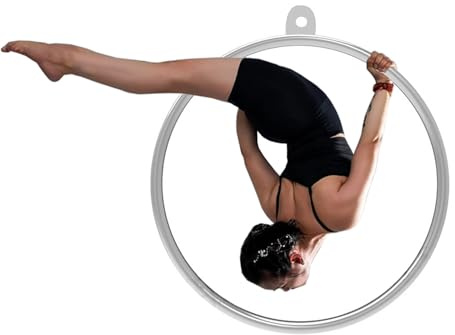Aro aéreo para gimnasio en casa, anillo grande de Lyra para pérdida de peso y gimnasia, aros de arte de un solo punto para niños y adultos, anillo de yoga aéreo (85 cm de diámetro)