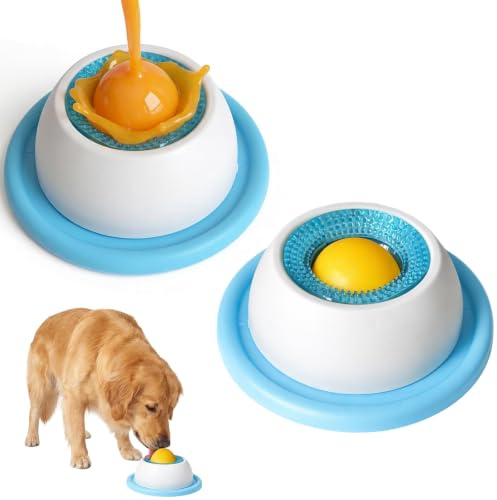 JazRvr 2 Stück Schleckball Hund Beschäftigung, Futterball Hund Groß Für Calmy Lick, Leckball Mit Creepin Design, Dog Lick Ball Spielzeug Für Hunde Beschäftigung