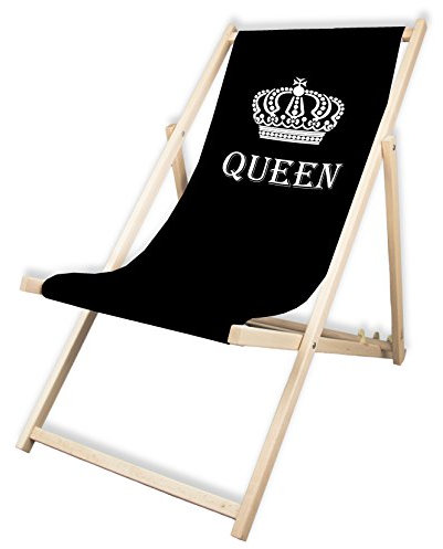 MultiBrands® Liegestuhl, Holz, ohne Armlehne, klappbar, Queen