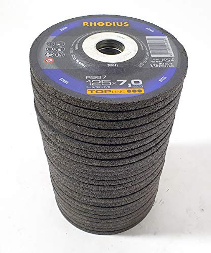 Rhodius RS67 Lot de 25 disques à ébarber 125 x 7,0 mm pour acier