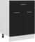 vidaXL Schubunterschrank Lyon Schwarz 60x46x81,5 cm Holzwerkstoff, Küchenschrank, Gastronomieschrank, Gastro Möbel, Küchenmöbel, Aufbewahrungsschrank