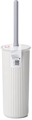 TATAY Toilet Brush | Compact and Functional Design | BPA-Free Plastic Toilet Brushes | Made in Spain | 9.5 x 9.5 x 39.5 cm - Baobab Collection - White