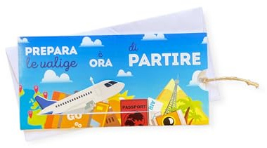 LINA OFFICINE GRAFICHE CREATIVE biglietto auguri regalo viaggio AEREO portasoldi biglietto originale