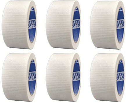 ACIT Nastro Telato Americano Bianco, confezione da 6 pezzi, 50mm x 25 metri, impermeabile, per riparazioni e fai da te, isolante