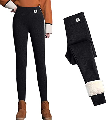 CheChury Leggings Térmicos Mujeres Mallas de Deporte Cálido Invierno Térmico Leggins Cintura Alta Pantalones Winter Elásticos Pantalon de Cálido Fleece Lined Pantalones Deportivos Slim Grueso Cómodo