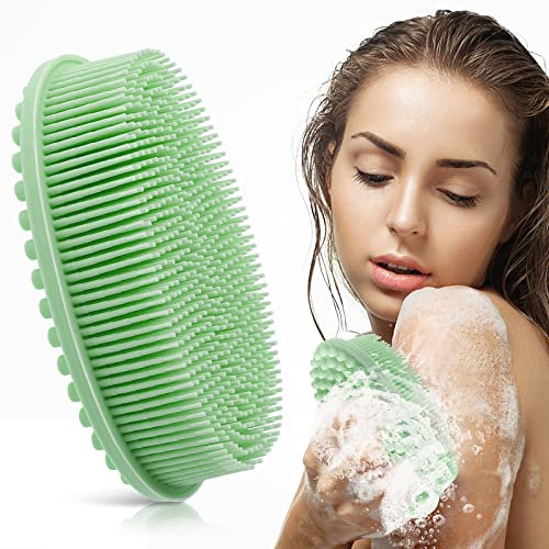 Cobee Spazzola da Bagno in Silicone, Scrubber Corpo Morbido Spazzola Doccia Esfoliante Spazzola Loofah Spazzola Scrub Corpo Spazzola Massaggio Testa 2 in 1 Spazzola Shampoo per Donne Uomini