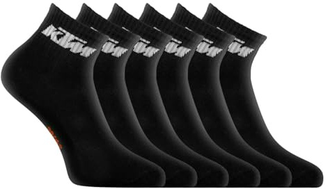 KTM Chaussettes Homme & Femme 43-46, Lot de 6, Noir