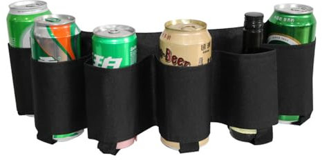Hsthe Sea Cintura per Birra Bevitore Portatile Cintura per lattine per Birra può Contenere 6 lattine Adatte per Accessori per Feste all'aperto