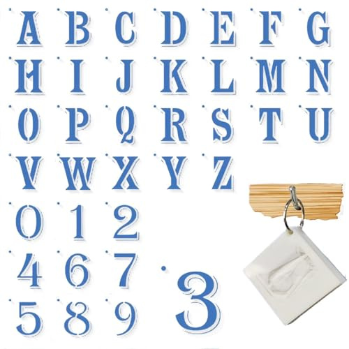 Set di stencil per lettere 2.5pollici, 36Pcs riutilizzabile scala di spruzzatura di, Stencil per Pittura con Lettere Grandi e Numero per Scrapbooking, decorazioni per la casa