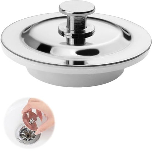 Bouchon Baignoire Universel, Protection Contre La Corrosion Durable Bonde Évier Cuisine pour 42-44mm, Bouchon de Vidange en Acier Inoxydable pour Baignoire/Évier/Cuisine