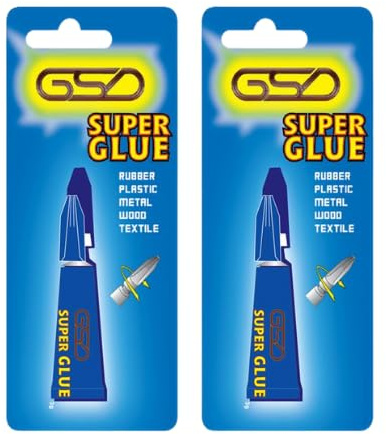 DSK Super Glue 6g (2 x 3g Tubes) – Extra Strong, Fast Drying, Multi-Surface Adhesive for Plastic, Wood, Metal, Ceramic & More – Precision Nozzle – Instant Bonding Superglue