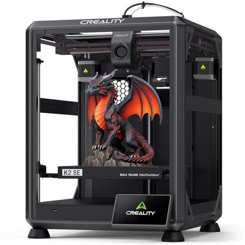 Creality K2 SE Impresora 3D Multicolor con CFS, Impresión de Alta Velocidad a 500 mm/s, Nivelación Automática, Extrusora de Accionamiento Directo, Tamaño de Impresión 220 × 215 × 245 mm