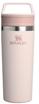 STANLEY 1913 Cafe Kaffeebecher To Go 0.47L - Hält 4 Stunden Heiß - 5 Stunden Kalt - Edelstahl Thermobecher - Spülmaschinenfest - Einfacher Tragegriff - Coffee To Go Becher - Rose Quartz