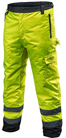 NEO Tools Profi Thermo Warnschutzhose EN 20471 Warnhose orange gelb Arbeitshose Warnschutz Sicherheitshose XL Neongelb