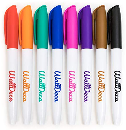 WallDeca wasserlösliche Kreide-Stifte, konische Spitze, 8 lebendige Farben, flüssige Kreide für Schaufenster, Tafeln, Schilder, Glas, laminiertes Papier