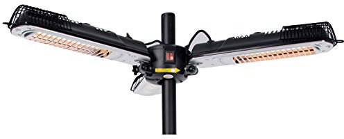 Mi-Heat Chauffage de parasol 2000 W Chauffage infrarouge pour terrasse - Parasol chauffant or 16 m² - 3 niveaux de puissance - Protection anti-inclinaison - Modern et élégant