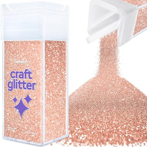 Hemway Craft Glitter Shaker Rose Gold 130g Microfine | for Resin & Epoxy Crafts, Christmas Art Supplies, Nail, Body, Face, Eye, Festival, Crafting, Slime, Sparkle