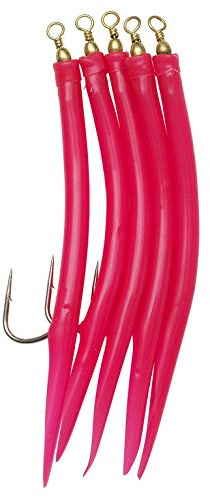 Kinetic Gummi-Makk in fünf Farben und Größen verfügbar, Inhalt je Packung 5 Stück, Perma Steel Haken (Pink, 8/0)