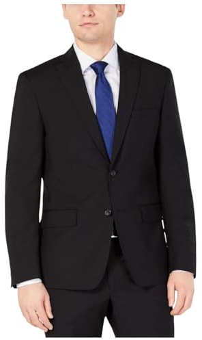 DKNY Modern Fit High Performance Suit Separates, Black Solid, 42 Short