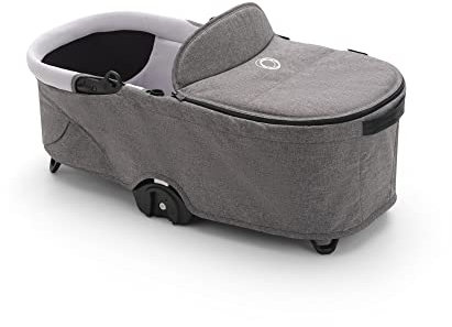 Bugaboo Dragonfly Liegewanne mit Lüftungsfenstern, einhändig faltbar in jeder Position, kompatibel mit dem Bugaboo Dragonfly City-Kinderwagen, Grey Melange