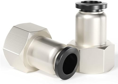 TAILONZ PNEUMATIC Rätvinkliga honrör för 6mm OD x 3/8 tums BSP-slangrör PCF6-03 (Pack med 2)