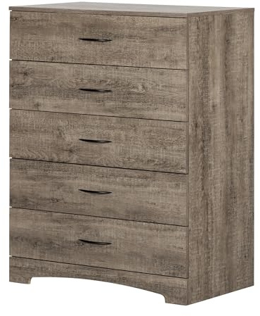 South Shore Step One 5-Drawer Chest Dresser Weathered Oak