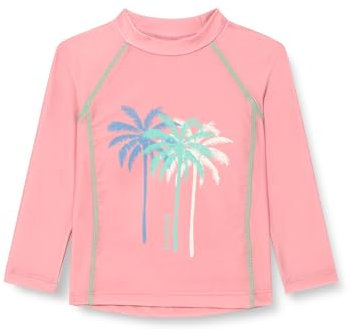 Playshoes UV-Schutz Bade Shirt Unisex Kinder Schwimmshirt Badebekleidung, Palmen Koralle Langarm, 110/116