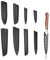 FINELYCR 8 Pieces Knife Sleeve, Multiple Models Knife Edge Guards Protector Plastic, Universal Blade Protector, Hollow Design, Clean and Hygienic, Suitable for Many Types of Knives