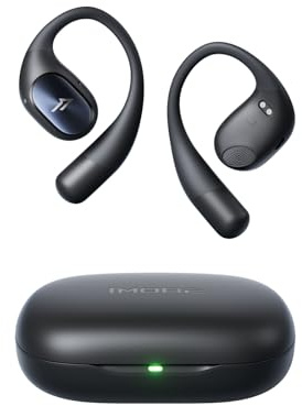 1MORE Open Ear Earbuds S31, 14.2 mm Driver Deep Bass Earphones, 4 Mics for Clear Call, Bluetooth 5.3, Snug Fit, Lightweight Ear Hooks, 30H Playtime, Wireless Headphones for Sport Workout Yoga, Black