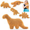 Rierousy 4 Stück Dino Nugget Kissen, Dino Chicken Nugget Pillow，Dino Nuggets Kuscheltier, Dinokissen, Dinosaurier Stofftierkuscheltier Dino Kreatives Geburtstagsgeschenke (4)