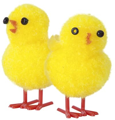 Rubies Pollo Amarillo Algodón Pascua, 4 centímetros, Paquete de 36 Unidades, Decoración Pascua, Figura Pollitos, La Mona