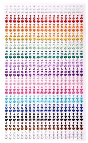 WOLMIK Strass Auto-Adhésifs, 900 Pièces de Strass Ronds Auto-Adhésifs, 3mm, 4mm, 5mm, Strass pour Nail Art, Tatouage Facial, Ongles, Strass Auto-Adhésifs pour Bijoux