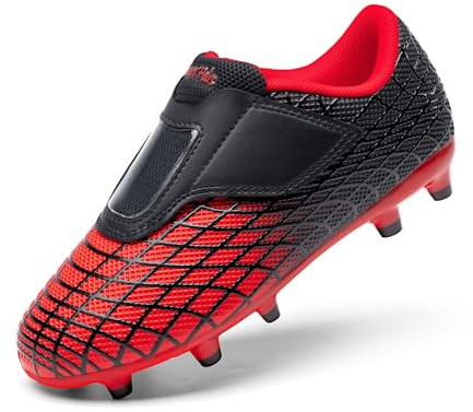 DREAM PAIRS Boys Girls Laceless Soccer Cleats | Hook and Loop Clear Pocket Youth Outdoor Football Shoes for Little Kid, Big Kid, Toddler
