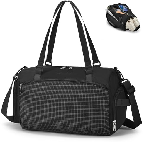 SPAHER Bolsa de Viaje 40x30x15 British Airways Equipaje de Mano Bolsa de Deporte Gimnasio Impermeable con Compartimento para Zapatos y Humeda 20L Bolsos Fin Semana Mujer Hombres Travel Duffle Bag