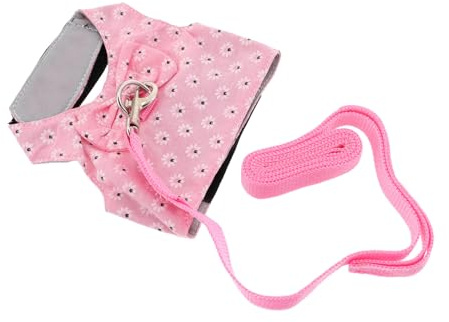 KOMBIUDA Harnais à Noeud Décoratif pour Lapin Gilet Extérieur Ajustable pour Lapine Laisse pour Promenades Extérieur