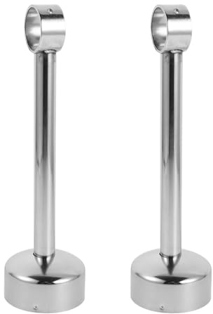 Cabilock 2 Set Supporti per Asta da Soffitto in Acciaio Inossidabile Staffe Resistenti per Bastoni Appendiabiti e Tende Fissaggio Rapido per Armadi e Asciugatura Abiti per Spazi Compatti e