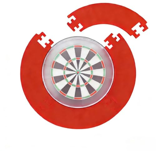 Lot de 5 anneaux de protection pour cible de fléchettes - Diamètre : 45 cm - Diamètre total : 72 cm - Protection murale (rouge pour cible de fléchettes Ø 45 cm, diamètre total 72 cm)