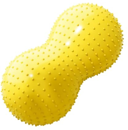 F Fityle l Palla da Equilibrio Peanut con Pompa a Sfera con Tappo, Sedia sensoriale con Sedile oscillante per Palestra per Bambini in casa, Giallo