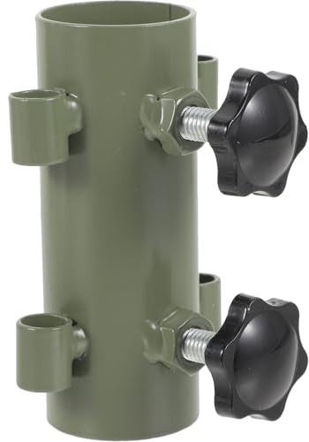 MAJORMENCH Soporte Ajustable para Varilla de Tienda de Campaña, Base Fija de Acero Resistente, Color Verde Militar, Accesorio para Toldo Exterior y Camping, Soporte Estable contra Viento