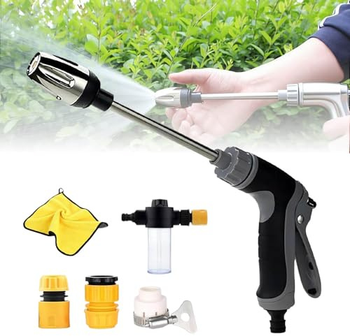 Jetterix Pressure Washer 2026 – Boquilla de Alta Presión para Manguera, Cañón de Espuma Multifuncional con Niveles Ajustables – Limpiador para Coche, Terraza, Jardín y Patio (1pcs)