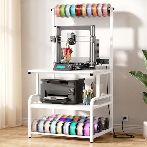 Homieasy Soporte para Impresora 3D con Ruedas y Carga, Blanco