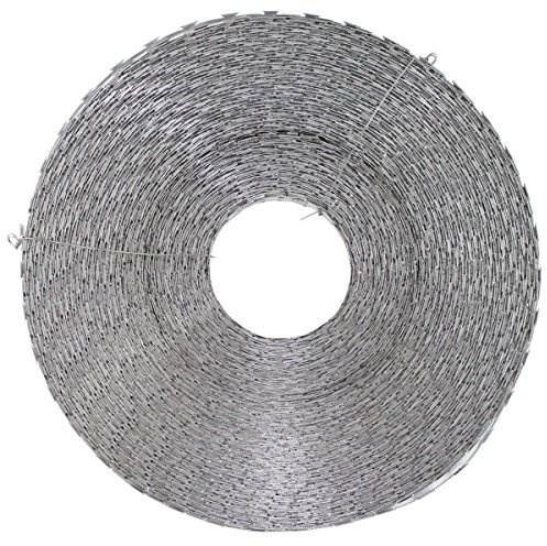 MFH Alambre de espino para cuchillos, 120 metros, de Nato, militar, cinta plana, troquelado, alambre de alambre natural