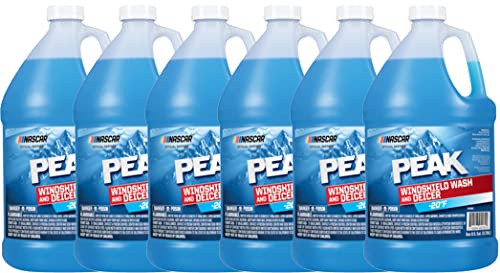 Elite Tool Center 6 Pack Peak PWN0G3 Windshield Washer Fluid With De-Icer Effective To -20 Degrees Fahrenheit 1 Gallon Jug